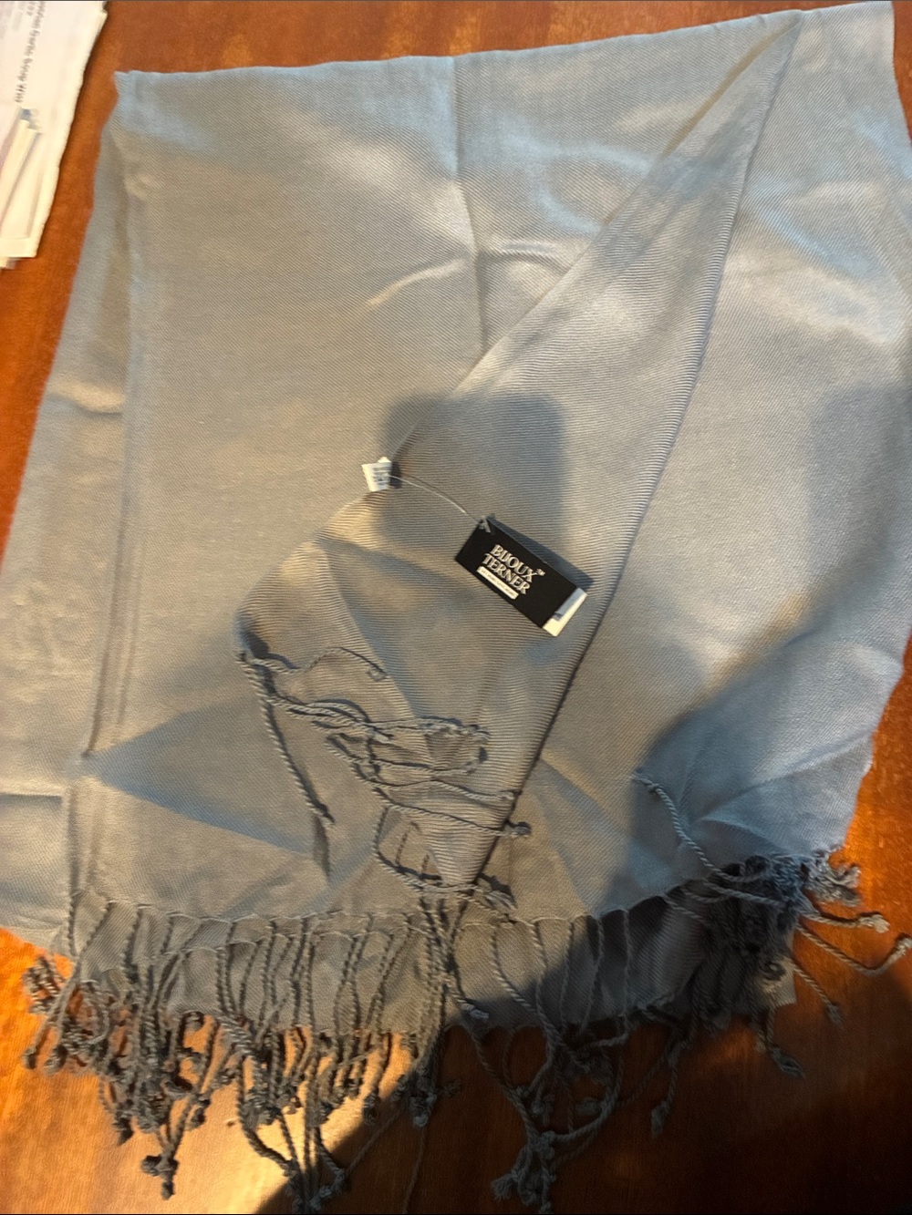 Pashmina shawl light gray